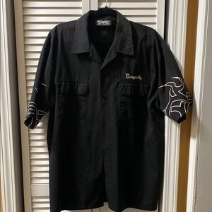 Dragonfly Men's Black Casual Button Down Shirt
